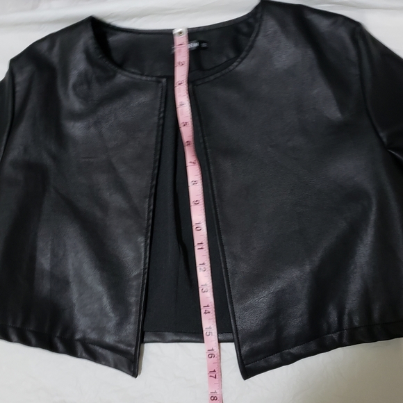 SHEIN Open Placket PU Jacket - Picture 3 of 9